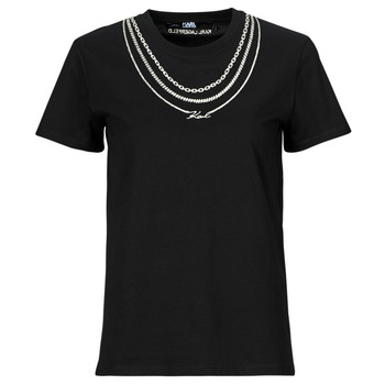 textil Dam T-shirts Karl Lagerfeld karl necklace t-shirt Svart