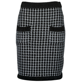 textil Dam Kjolar Karl Lagerfeld boucle knit skirt Svart / Vit