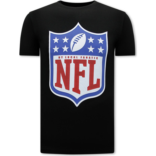 textil Herr T-shirts Local Fanatic NFL Shield Team Print Svart