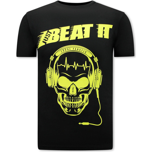 textil Herr T-shirts Local Fanatic Just Beat It Print Svart