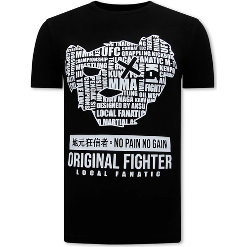 textil Herr T-shirts Local Fanatic MMA Orginal Fighter Svart