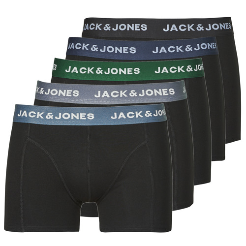 Underkläder Herr Boxershorts Jack & Jones JACSOLID TRUNKS 5 PACK OP Svart