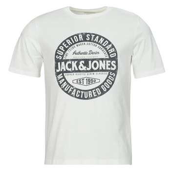 textil Herr T-shirts Jack & Jones JJEJEANS TEE SS O-NECK  23/24 Vit