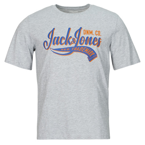 textil Herr T-shirts Jack & Jones JJELOGO TEE SS O-NECK 2 COL SS24 SN Grå