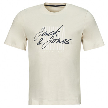 textil Herr T-shirts Jack & Jones JJZURI TEE SS CREW NECK Beige