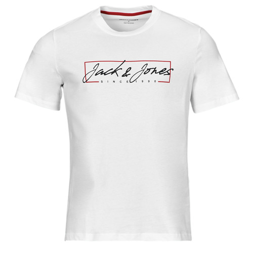 textil Herr T-shirts Jack & Jones JJZURI TEE SS CREW NECK Vit