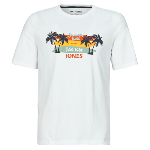 textil Herr T-shirts Jack & Jones JJSUMMER VIBE TEE SS CREW NECK Vit