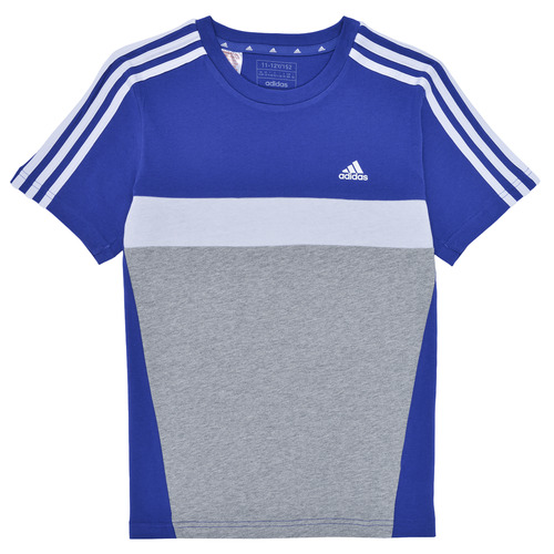 textil Pojkar T-shirts Adidas Sportswear J 3S TIB T Blå / Vit / Grå