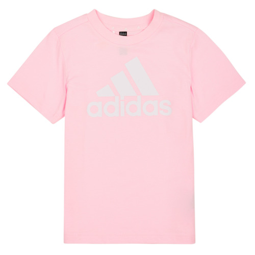 textil Flickor T-shirts Adidas Sportswear LK BL CO TEE Rosa / Vit
