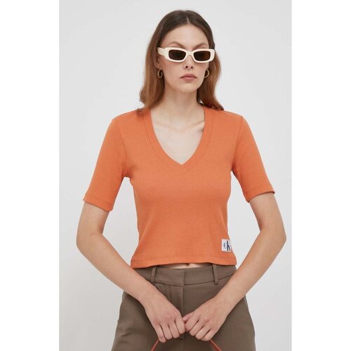 textil Dam T-shirts & Pikétröjor Calvin Klein Jeans J20J222379 Orange