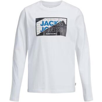 textil Pojkar T-shirts Jack & Jones  Vit
