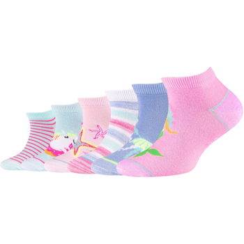 Underkläder Flickor Sportstrumpor Skechers 6PPK Girls Casual Fancy Sneaker Socks Flerfärgad