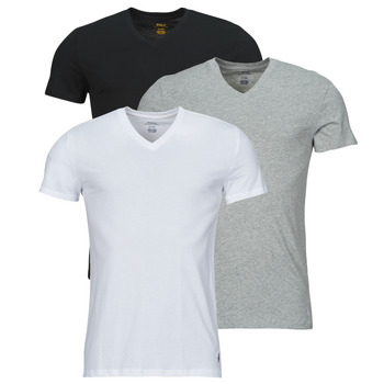 textil Herr T-shirts Polo Ralph Lauren S / S V-NECK-3 PACK-V-NECK UNDERSHIRT Svart / Grå / Vit