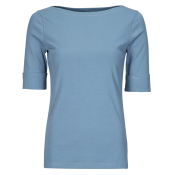 textil Dam T-shirts Lauren Ralph Lauren JUDY-ELBOW SLEEVE-KNIT Blå