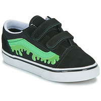 Skor Barn Sneakers Vans Old Skool V GLOW SLIME BLACK/GREEN Svart / Grön