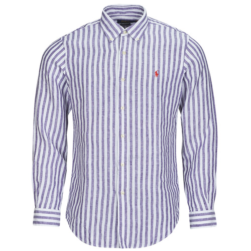 textil Herr Långärmade skjortor Polo Ralph Lauren CHEMISE COUPE DROITE EN LIN Flerfärgad