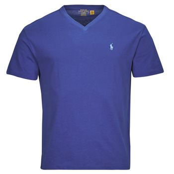 textil Herr T-shirts Polo Ralph Lauren T-SHIRT AJUSTE COL V EN COTON Blå / Strand