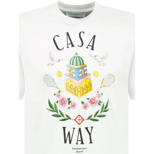 textil Herr T-shirts Casablanca MS23-JTS-001-25 Vit