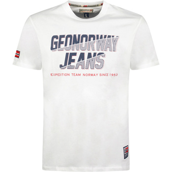 textil Herr T-shirts Geographical Norway SX1046HGNO-WHITE Vit