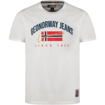 textil Herr T-shirts Geographical Norway SX1052HGNO-WHITE Vit
