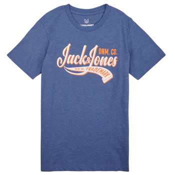 textil Pojkar T-shirts Jack & Jones JJELOGO TEE SS NECK 2 COL 23/24 NOOS JNR Marin