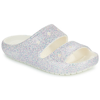 Skor Flickor Sandaler Crocs Classic Glitter Sandal v2 K Vit / Glitter
