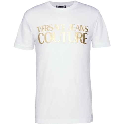 textil Herr T-shirts Versace Couture Logo Thick Foil T-shirt White Vit