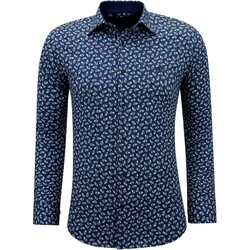textil Herr Långärmade skjortor Gentile Bellini Skjorta I Bomull Tryck Blå