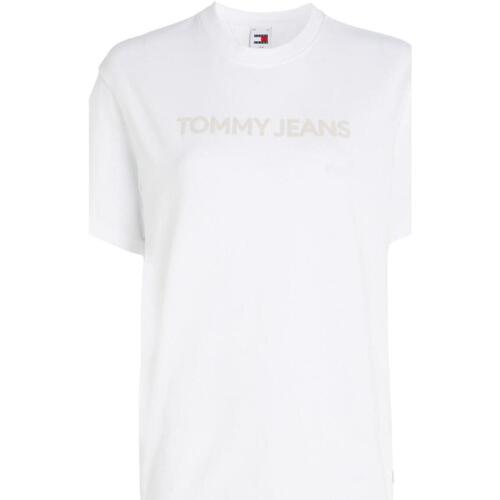 textil Dam T-shirts Tommy Hilfiger  Vit