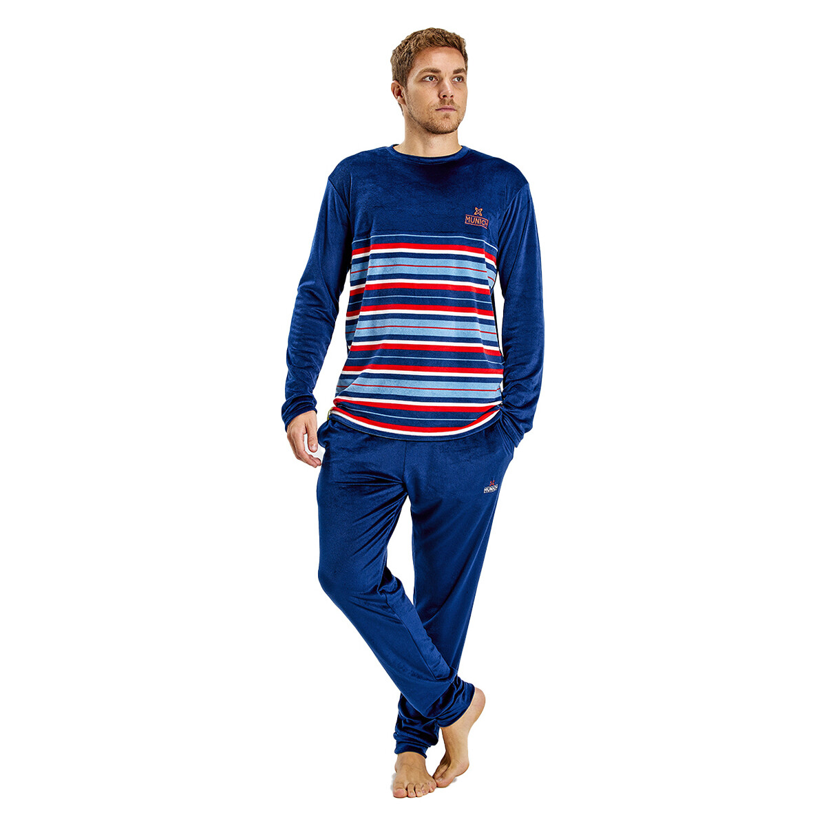 textil Herr Pyjamas/nattlinne Munich MUDP0152 Blå