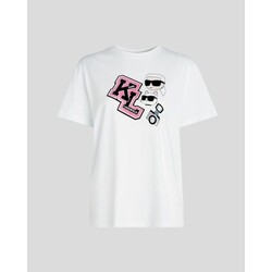 textil Dam T-shirts & Pikétröjor Karl Lagerfeld 240W1727 OVERSIZED IKONIK VARSITY TEE Vit