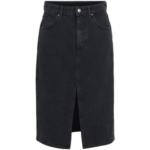 textil Dam Kjolar Object Noos Harlow Midi Skirt - Black Svart