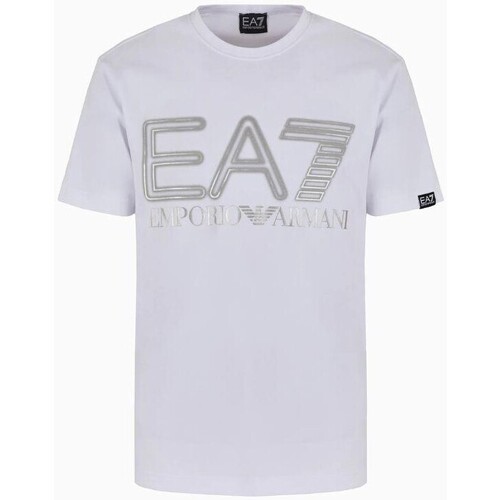 textil Herr T-shirts Emporio Armani EA7 3DPT37 PJMUZ Vit