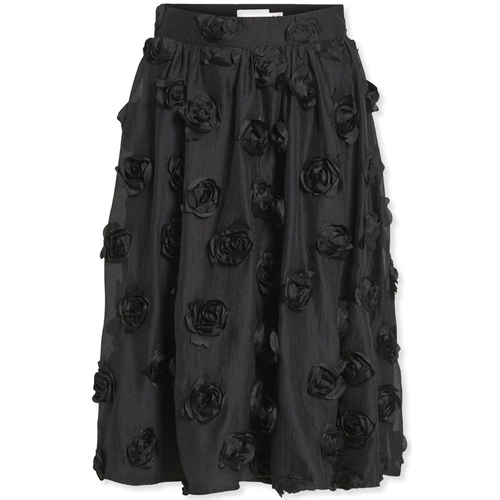 textil Dam Kjolar Vila Flory Skirt L/S - Black Svart