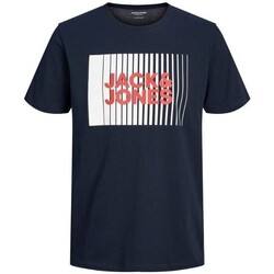 textil Herr T-shirts Jack & Jones 12233999 ECORP LOGO TEE PLAY SS O NECK Blå