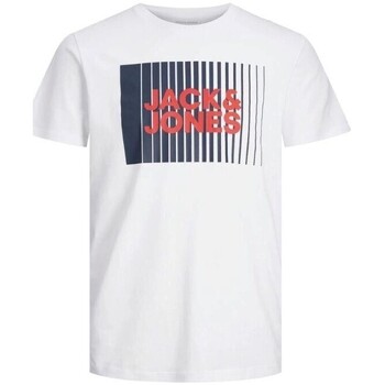 textil Herr T-shirts Jack & Jones 12233999 ECORP LOGO TEE PLAY SS O NECK Vit