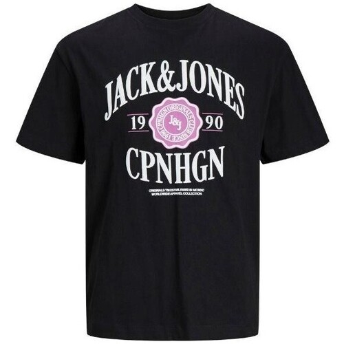 textil Herr T-shirts Jack & Jones 12251899 JORLUCCA Svart