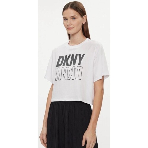 textil Dam T-shirts & Pikétröjor Dkny DP2T8559 Vit