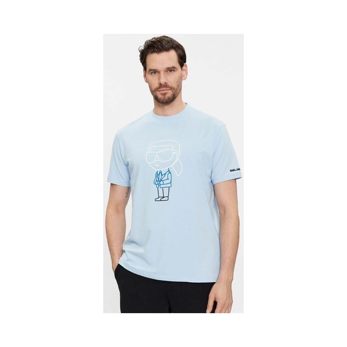 textil Herr T-shirts Karl Lagerfeld 541221 755401 Blå