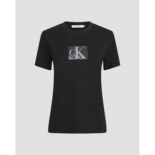 textil Dam T-shirts & Pikétröjor Calvin Klein Jeans J20J222961BEH Svart