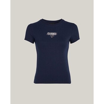 textil Dam T-shirts & Pikétröjor Tommy Hilfiger DW0DW17839C1G Blå