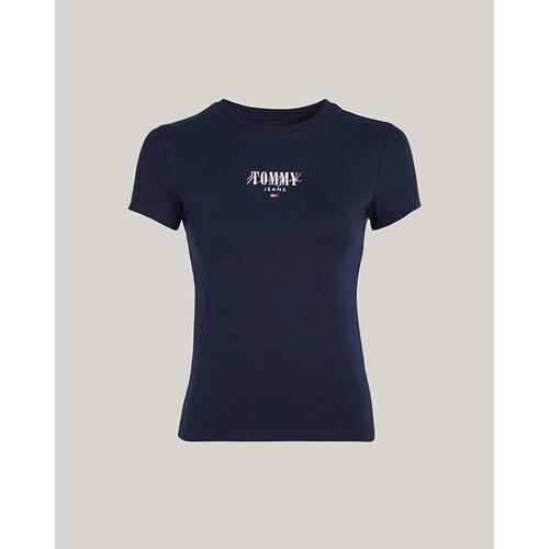 textil Dam T-shirts & Pikétröjor Tommy Hilfiger DW0DW17839C1G Blå