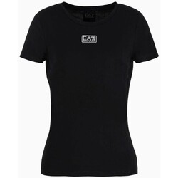 textil Dam T-shirts & Pikétröjor Emporio Armani EA7 3DTT17 TJKUZ Svart