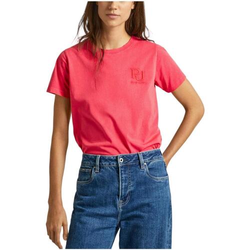 textil Dam T-shirts Pepe jeans  Rosa