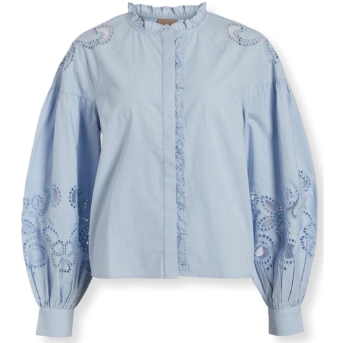 textil Dam Blusar Vila Faye Shirt L/S - Skyway Blå