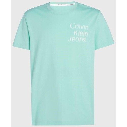 textil Herr T-shirts Calvin Klein Jeans J30J325189CCP Blå