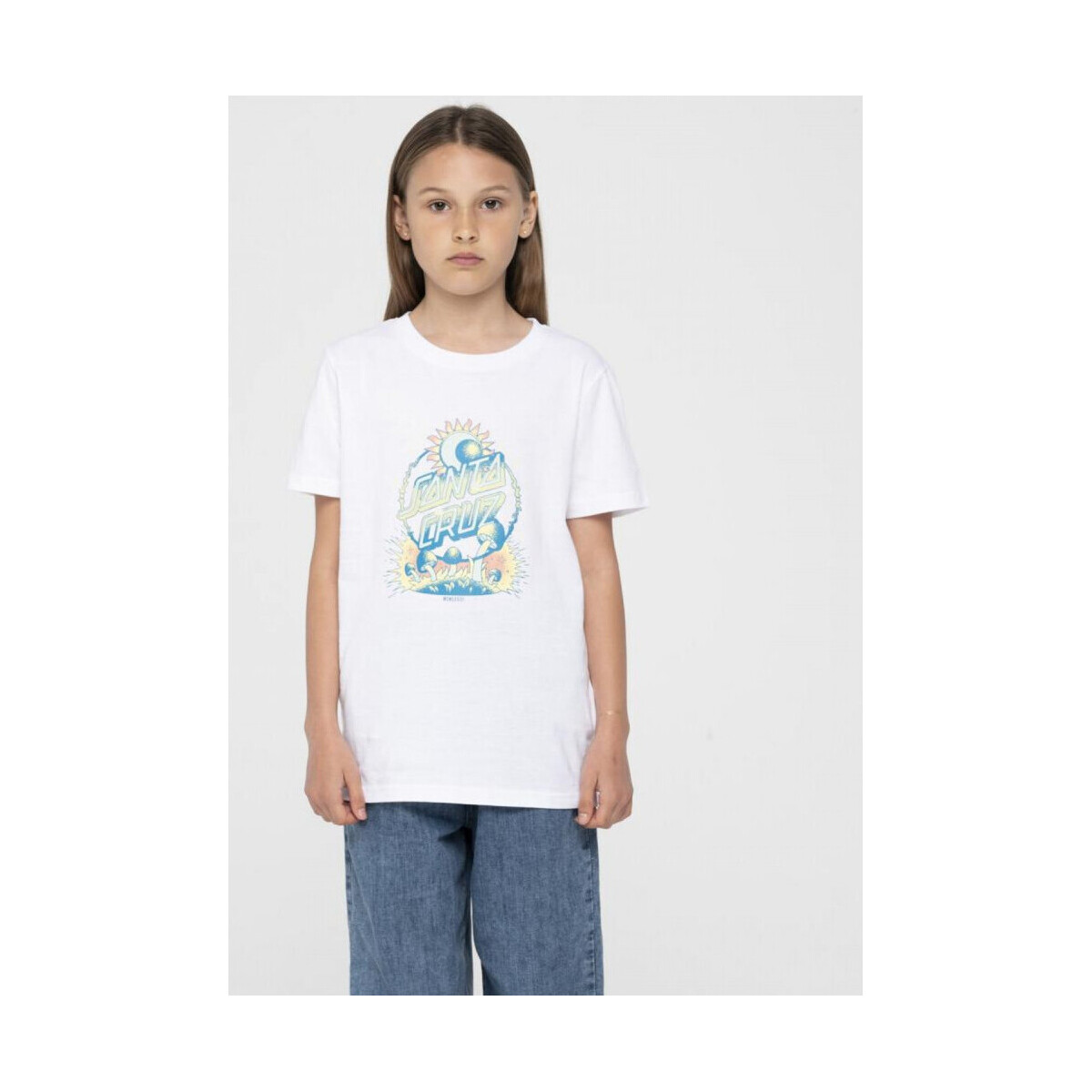 textil Barn T-shirts & Pikétröjor Santa Cruz Dark arts dot front t-shirt Vit