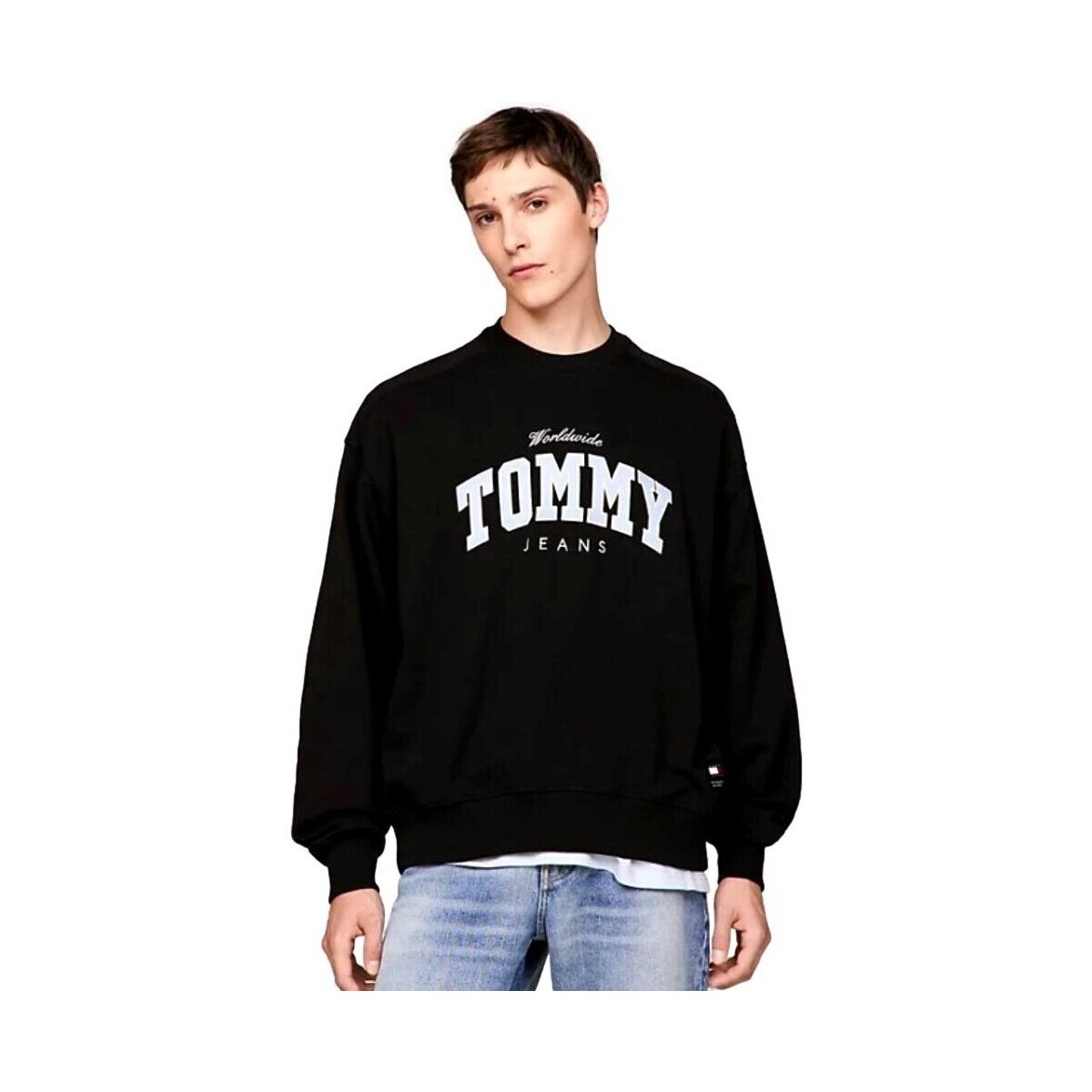 textil Herr Sweatshirts Tommy Jeans SUDADERA BOXY HOMBRE   DM0DM18386 Blå