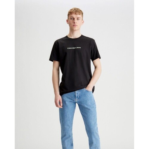 textil Herr T-shirts Calvin Klein Jeans J30J324646BEH Svart
