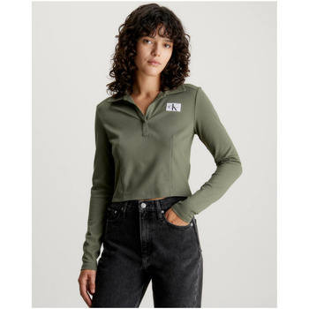 textil Dam T-shirts & Pikétröjor Calvin Klein Jeans J20J222556 Grön